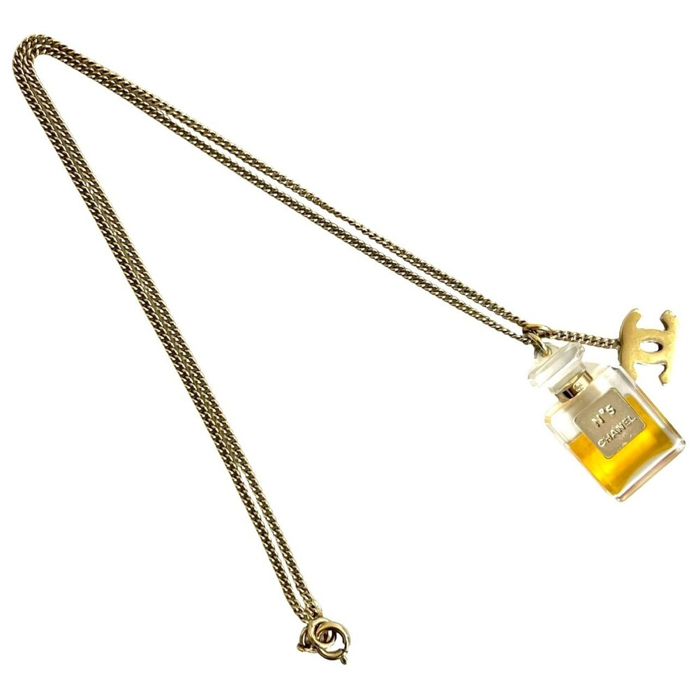 CHANEL Authentic Gold Logo Necklace - Picture 4 of 5